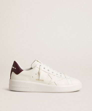 Purestar with white leather star and plum leather heel tab