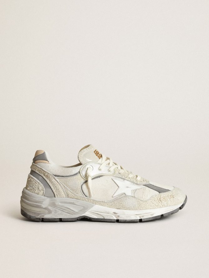 Women’s Dad-Star in white mesh and suede