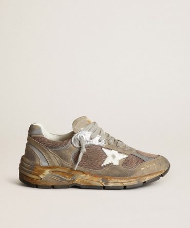 Women’s Dad-Star in dove gray mesh and suede