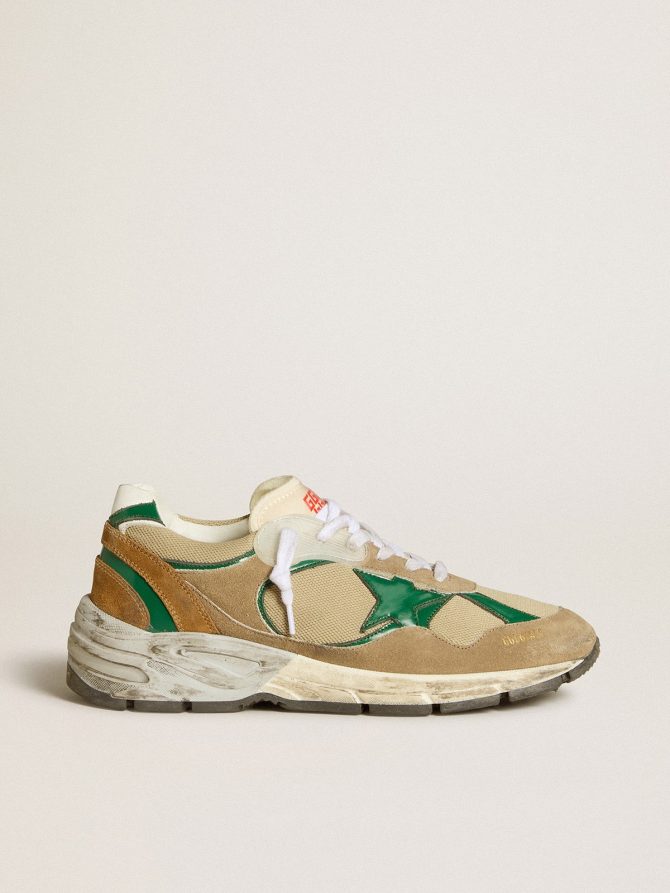 Women’s Running Sole LAB in nylon with green leather star and suede inserts
