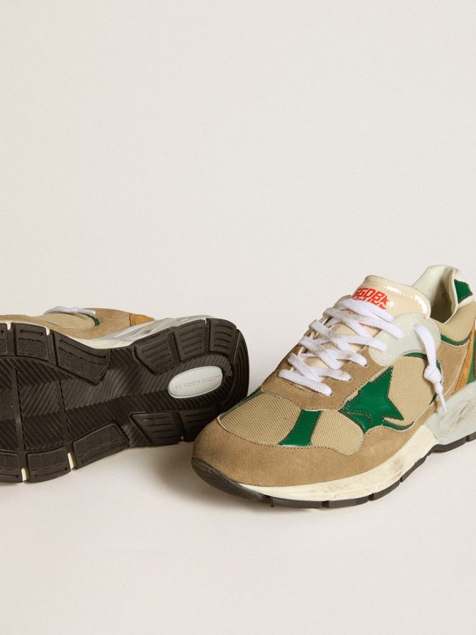 Women’s Running Sole LAB in nylon with green leather star and suede inserts - Image 3