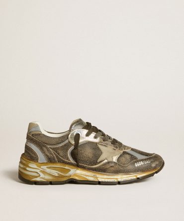 Women’s Dad-Star in suede and nylon with khaki leather star and heel tab
