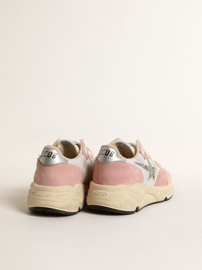 Running Sole in gray mesh and suede with silver glitter star - Image 5