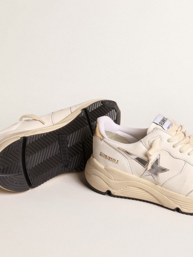 Running Sole in nappa with silver star and gold leather heel tab - Image 3
