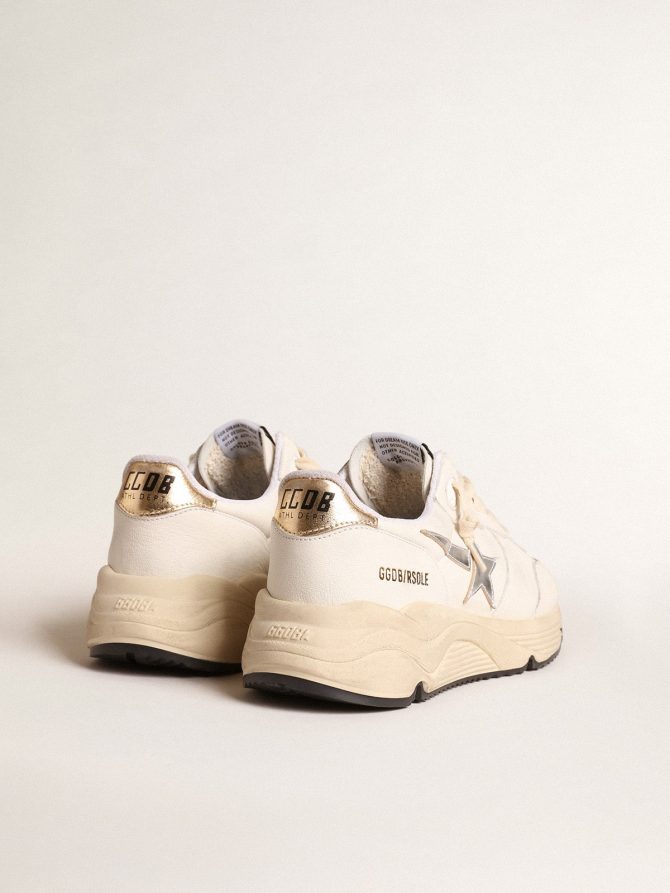 Running Sole in nappa with silver star and gold leather heel tab - Image 4