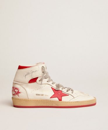 Women’s Sky-Star in white nappa with red star and heel tab