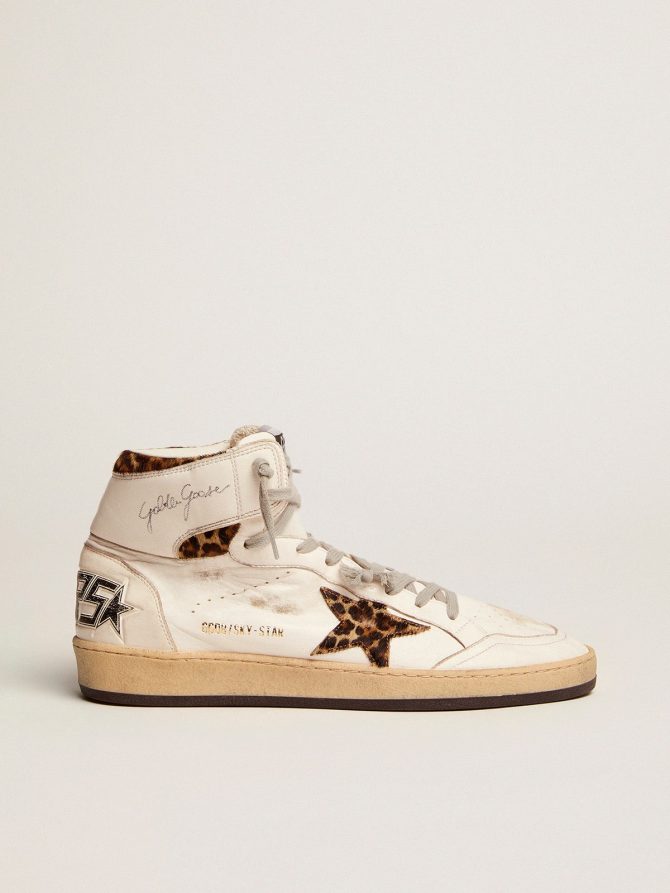 Women’s Sky-Star with signature and leopard print pony skin inserts