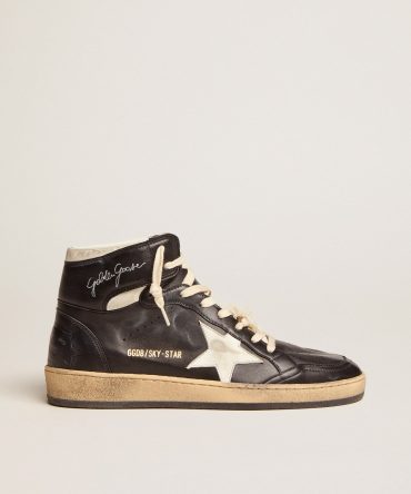 Women’s Sky-Star in black nappa with white star