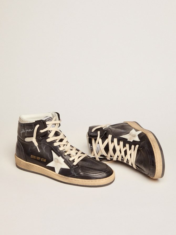 Women’s Sky-Star in black nappa with white star - Image 2