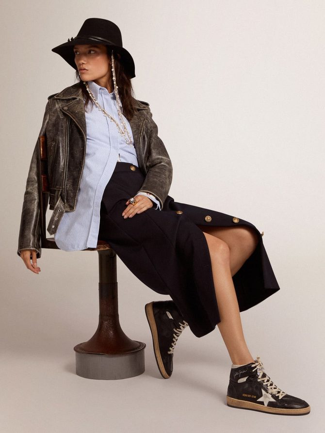 Women’s Sky-Star in black nappa with white star - Image 3