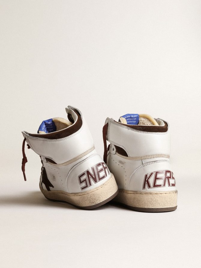Women’s Sky-Star in white nappa leather with chocolate suede star - Image 5