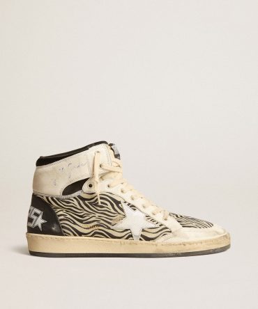 Women’s Sky-Star LAB in zebra nappa with textured silver leather star
