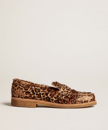Women’s Jerry loafer in leopard-print pony skin