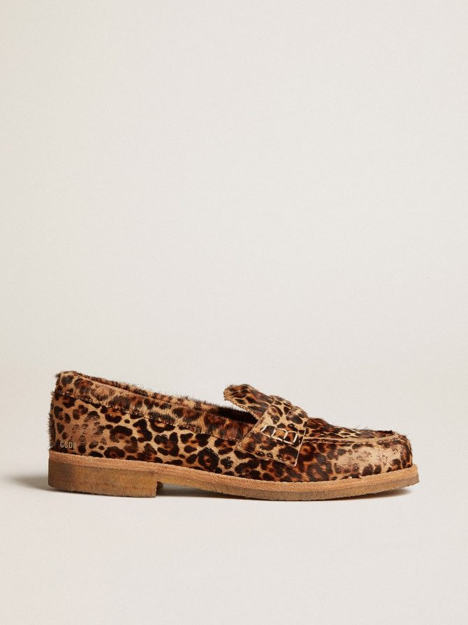 Women’s Jerry loafer in leopard-print pony skin
