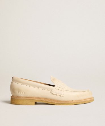 Jerry loafer in butter-white leather