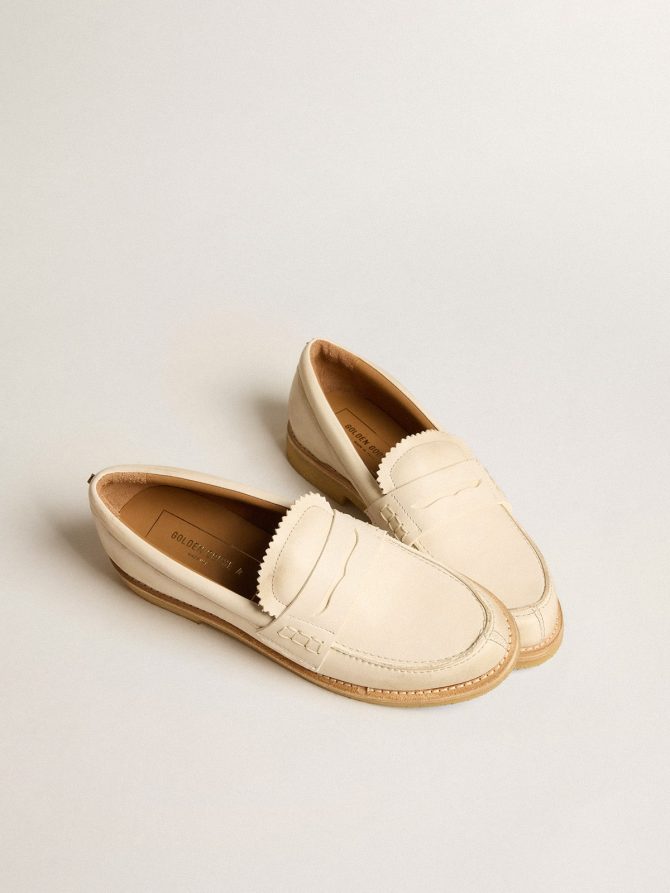 Jerry loafer in butter-white leather - Image 2
