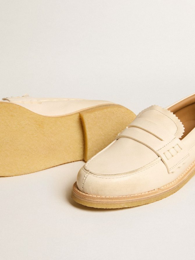 Jerry loafer in butter-white leather - Image 3
