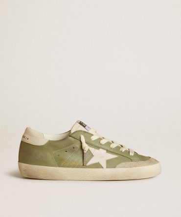 Women’s Super-Star LTD in green nubuck with white leather star and heel tab