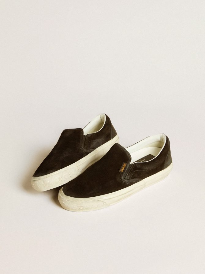 Women’s VCE Penstar in black suede with black leather heel tab - Image 2