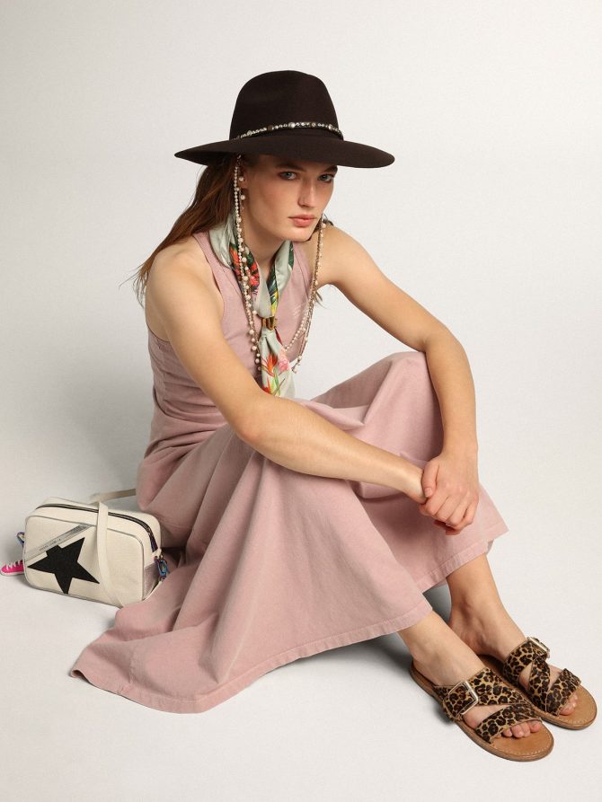 Margaret flat sandals in leopard-print pony skin - Image 3