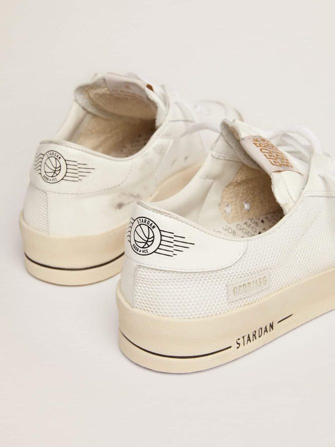 Stardan with white leather and mesh inserts and black suede star - Image 4
