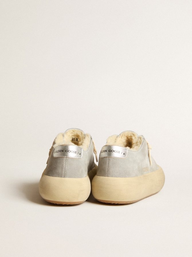 Women’s Space-Star shoes in ice-gray suede with shearling lining - Image 4