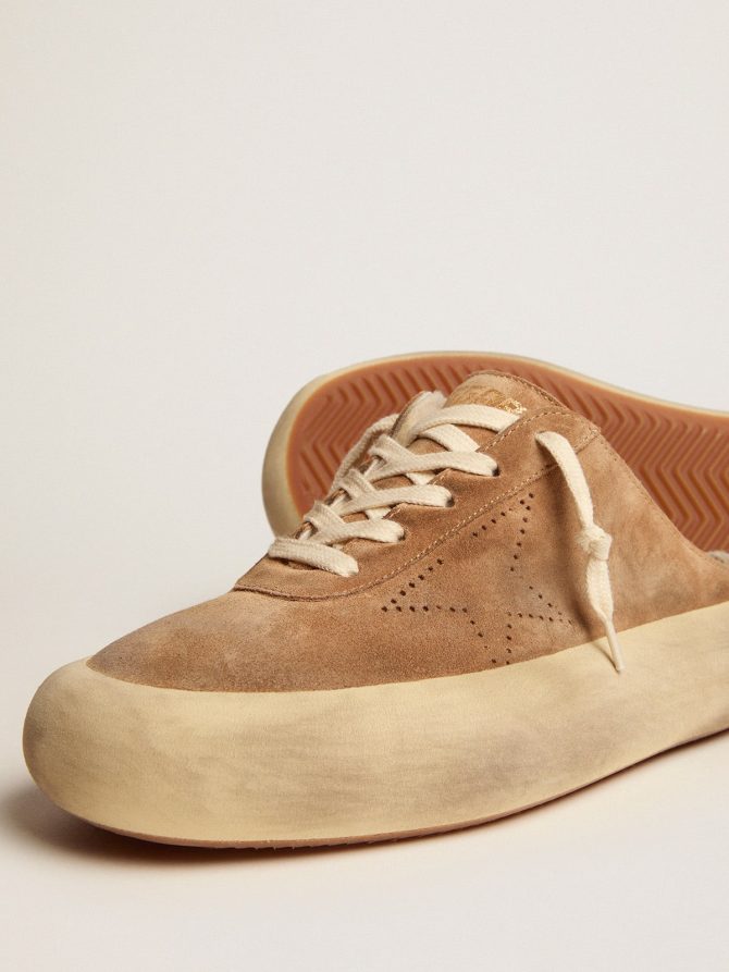 Women’s Space-Star Sabot shoes in tobacco-colored suede with shearling lining - Image 4