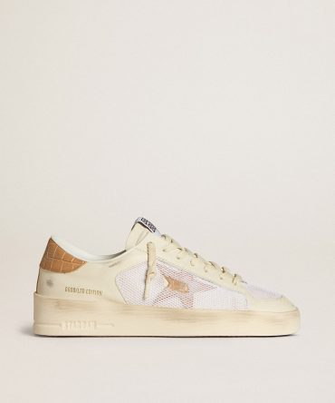 Stardan LTD with beige leather star and crocodile beige leather heel tab