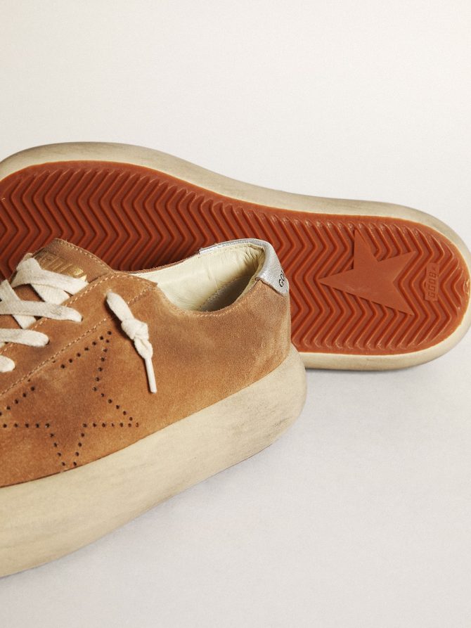 Women’s Space-Star in tobacco-colored suede with perforated star - Image 4