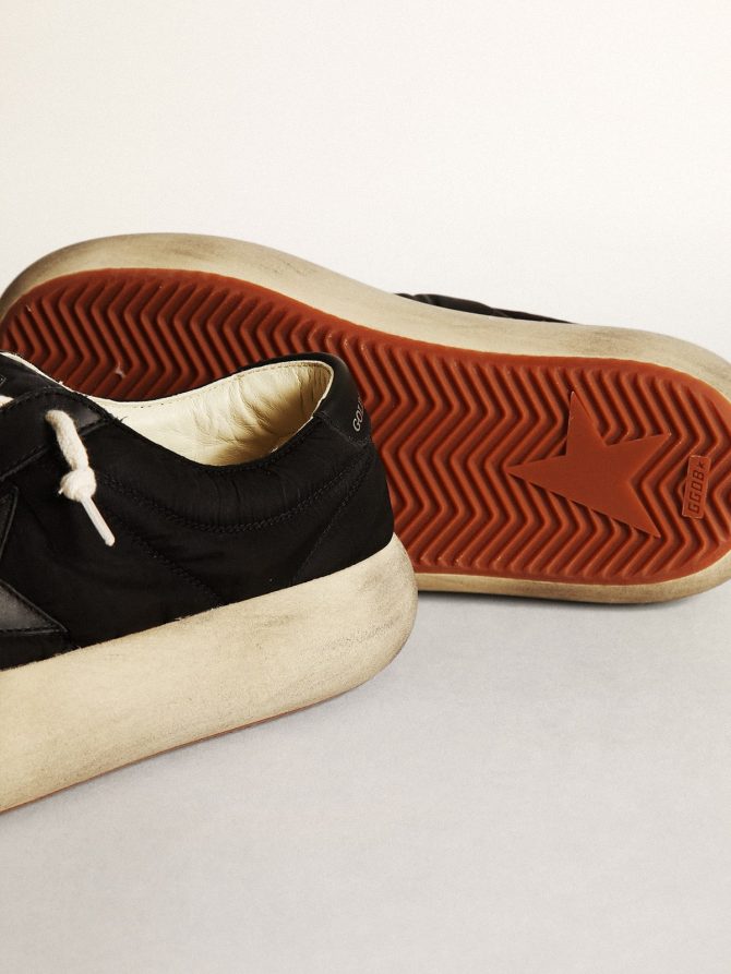 Space-Star shoes in black nylon with black leather star and heel tab - Image 4