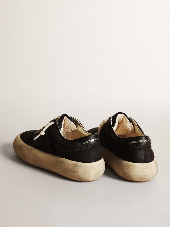 Space-Star shoes in black nylon with black leather star and heel tab - Image 5