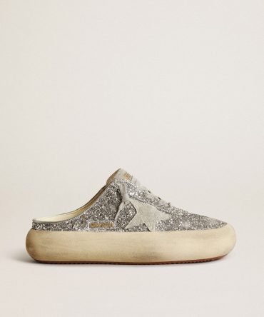 Women’s Space-Star Sabot in glitter with ice-gray star and tab