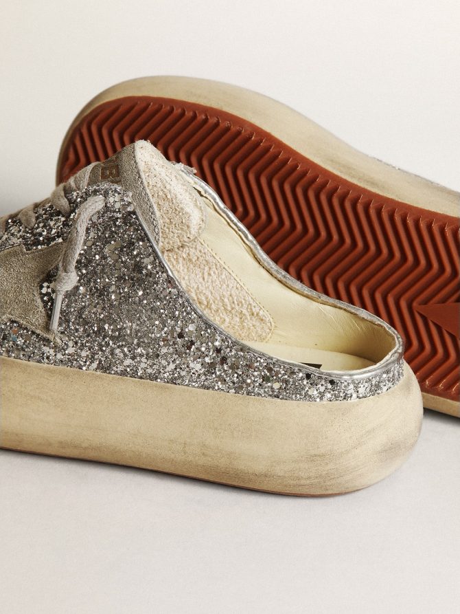Women’s Space-Star Sabot in glitter with ice-gray star and tab - Image 4