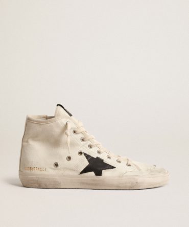 Francy Penstar in canvas with black star and red stitching