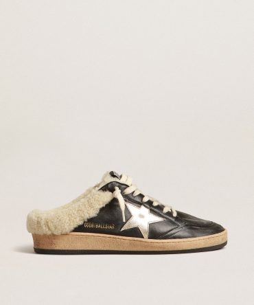 Ball Star Sabots in nappa with platinum star and shearling lining