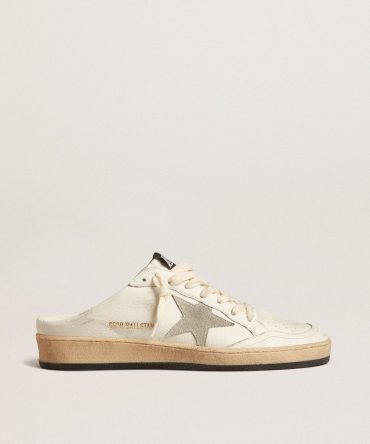 Ball Star Sabots in nappa leather with ice-gray suede star
