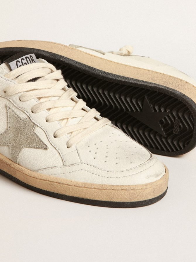 Ball Star Sabots in nappa leather with ice-gray suede star - Image 4