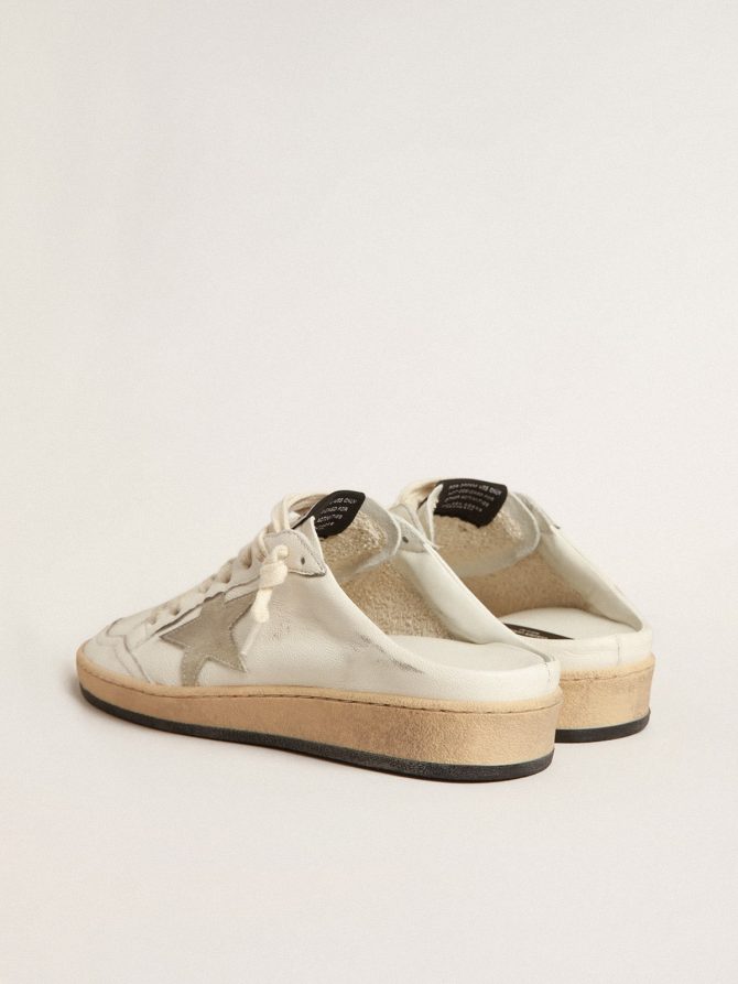 Ball Star Sabots in nappa leather with ice-gray suede star - Image 5