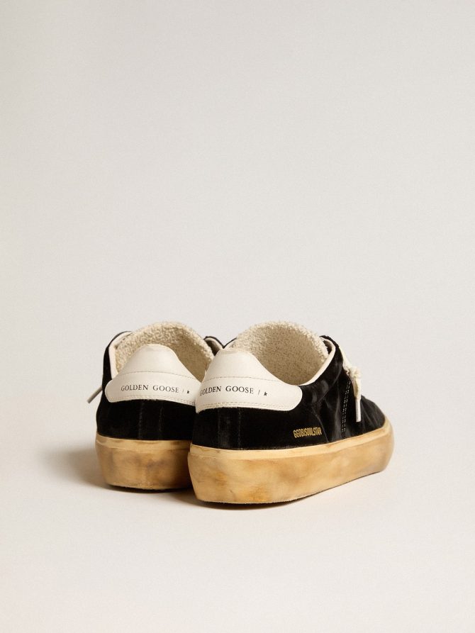 Soul Star in black velvet with white leather heel tab - Image 5