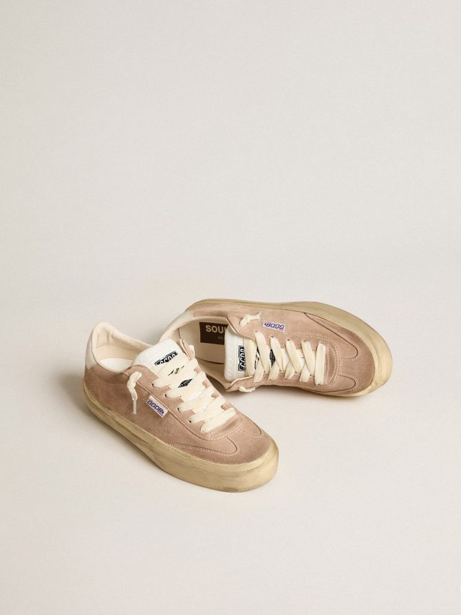 Soul Star in pink suede with milk-white leather heel tab - Image 2
