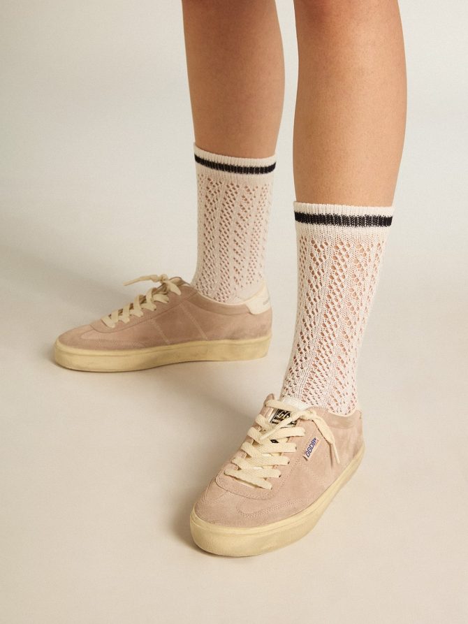 Soul Star in pink suede with milk-white leather heel tab - Image 3