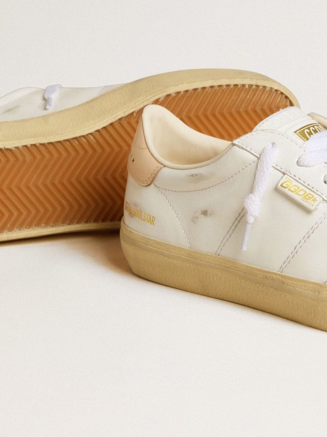 Women’s Soul Star in white leather with pink leather heel tab - Image 3