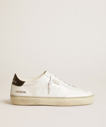 Women’s Soul Star in white leather with black leather heel tab