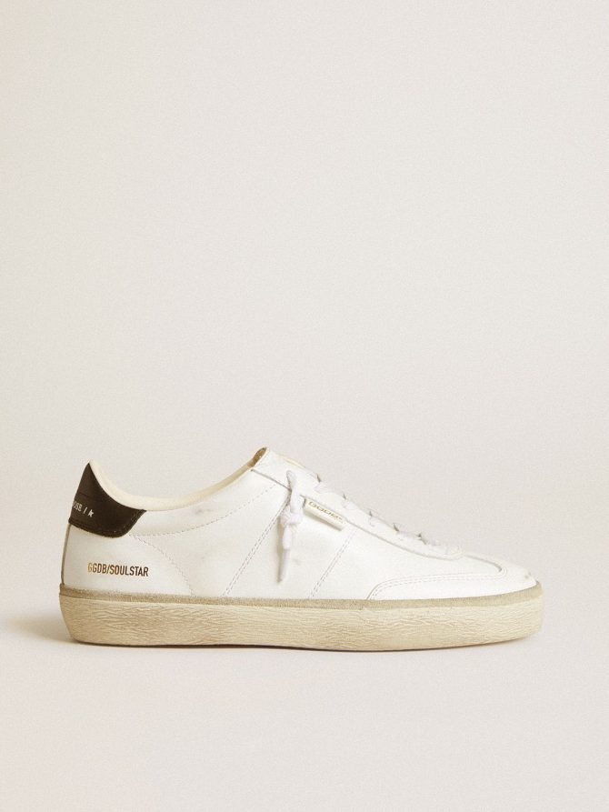 Women’s Soul Star in white leather with black leather heel tab