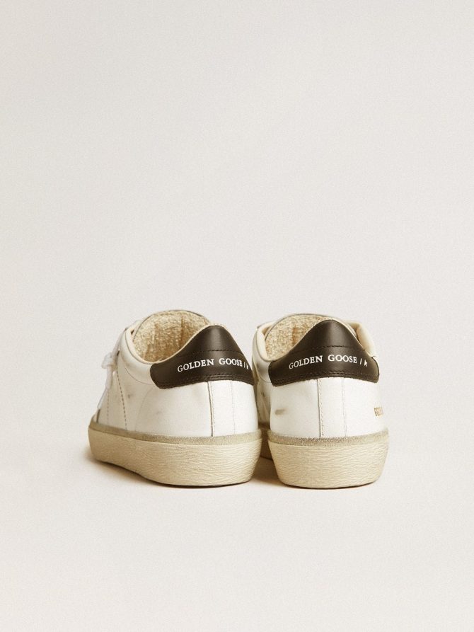 Women’s Soul Star in white leather with black leather heel tab - Image 4