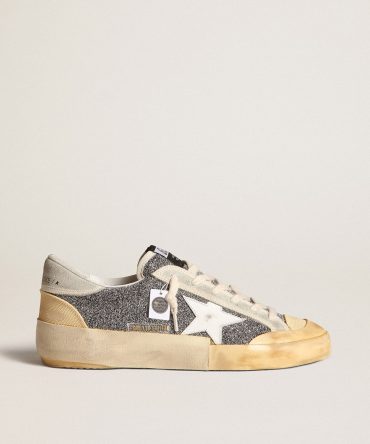 Women’s Super-Star LAB with white star and Swarovski glitter upper