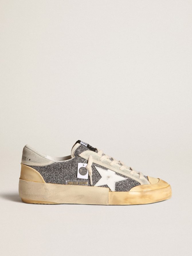 Women’s Super-Star LAB with white star and Swarovski glitter upper