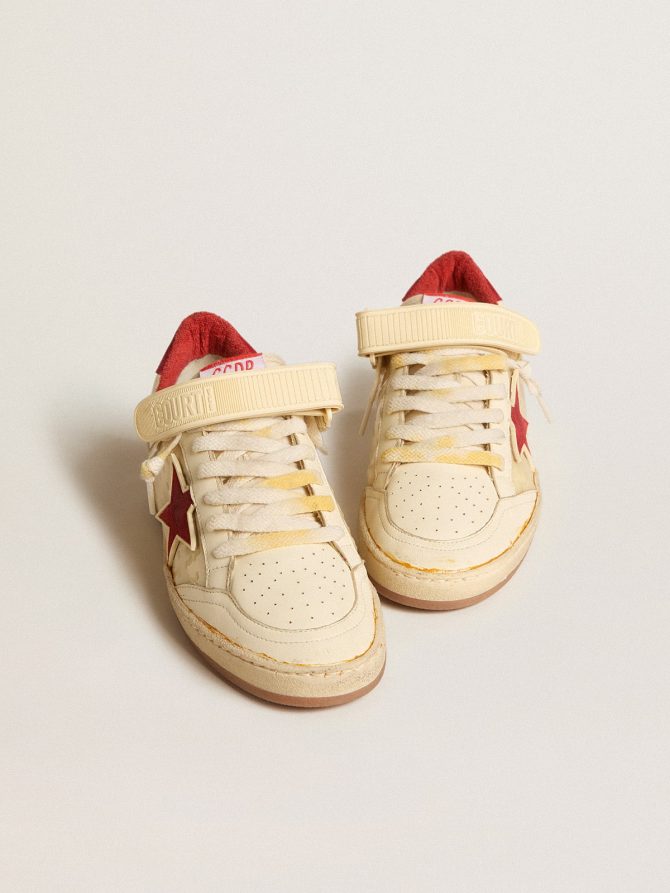 Women’s Ball Star LAB in cream-colored nappa with red suede star - Image 2