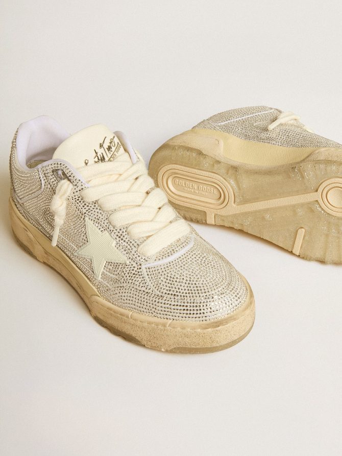 Women’s Forty2 in white leather and Swarovski crystals with white star - Image 3