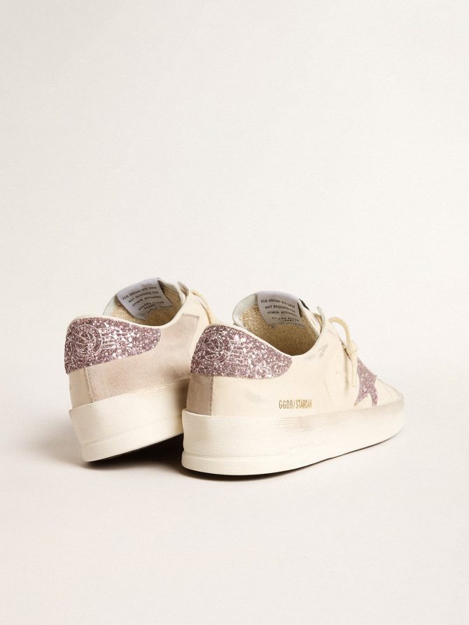 Women’s Stardan in nappa and suede with pink glitter star and heel tab - Image 4